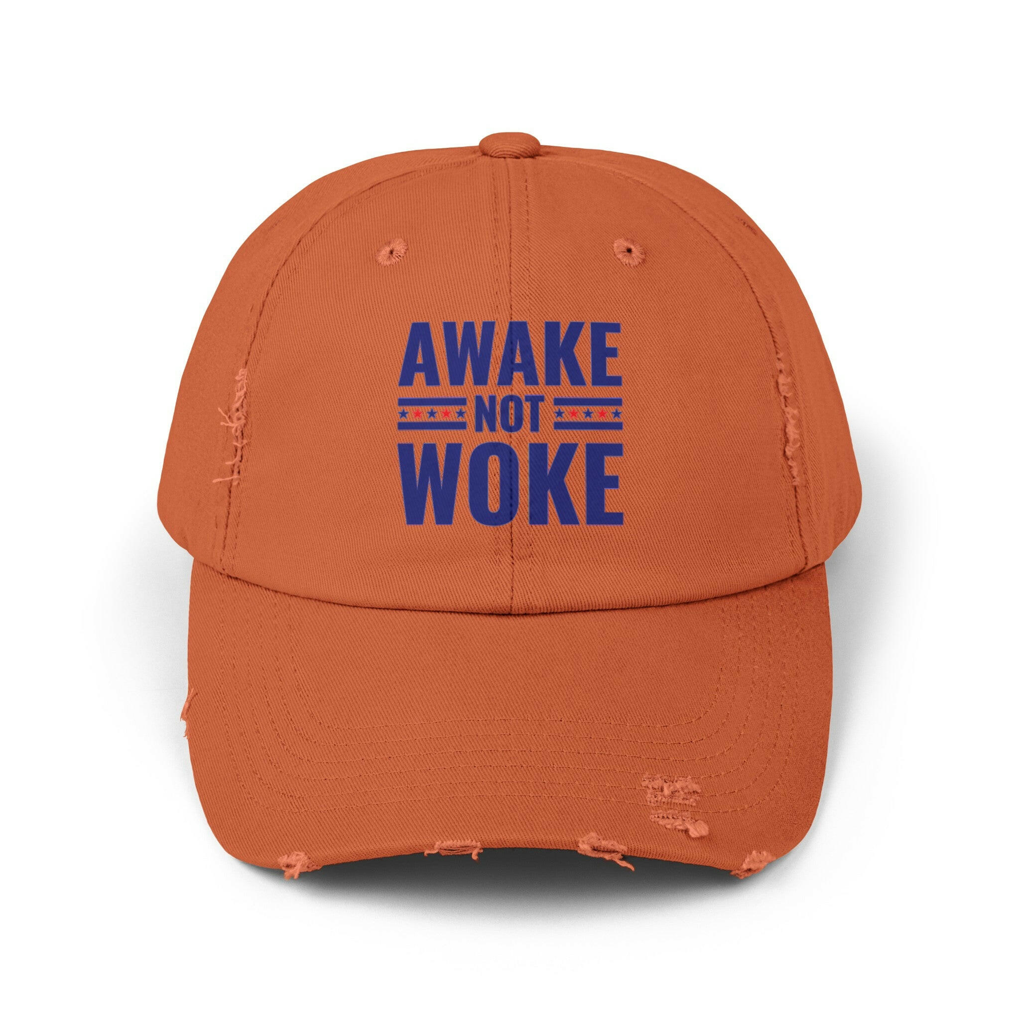 Awake Not Woke Unisex Distressed Cap