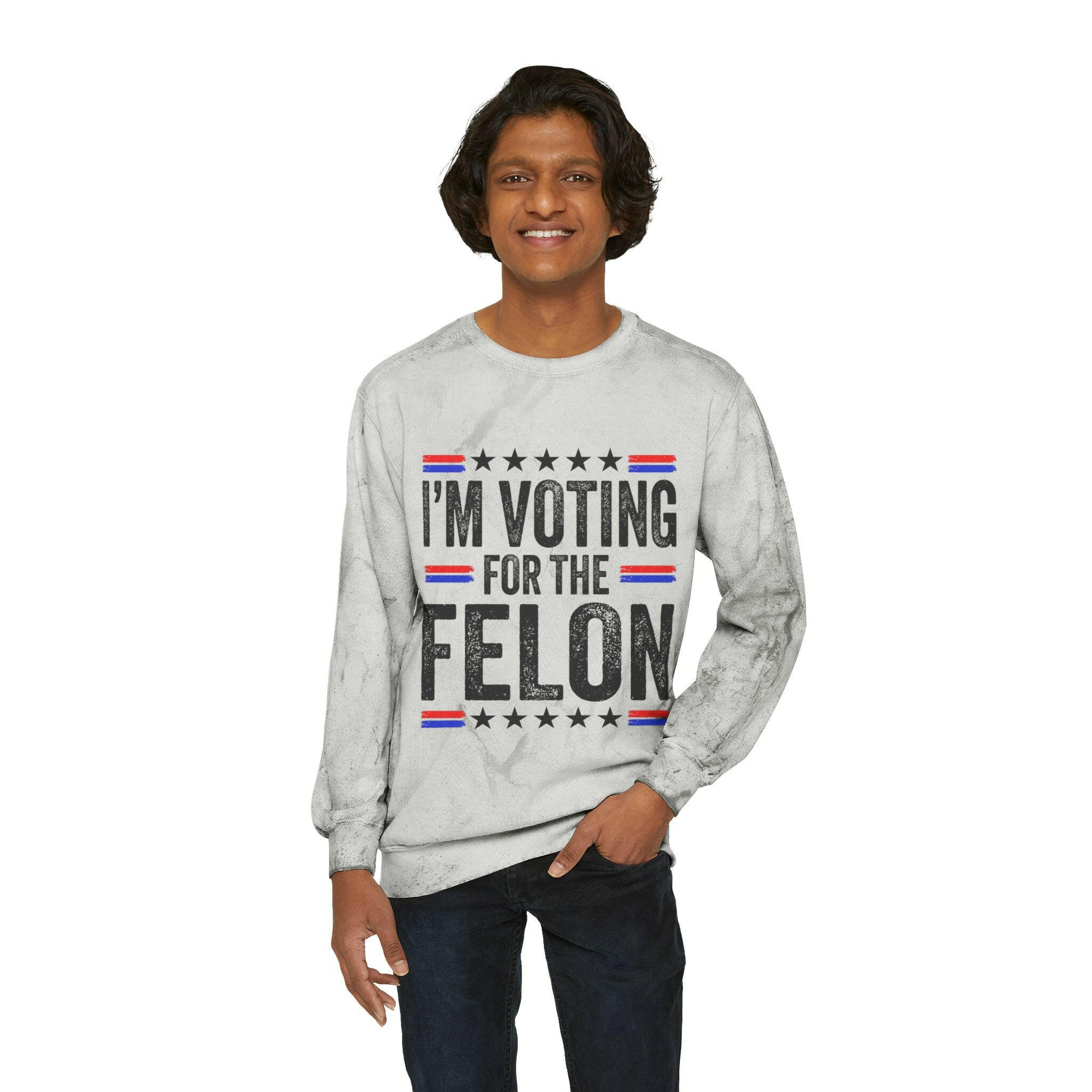 Voting for the Felon Unisex Color Blast Crewneck Sweatshirt