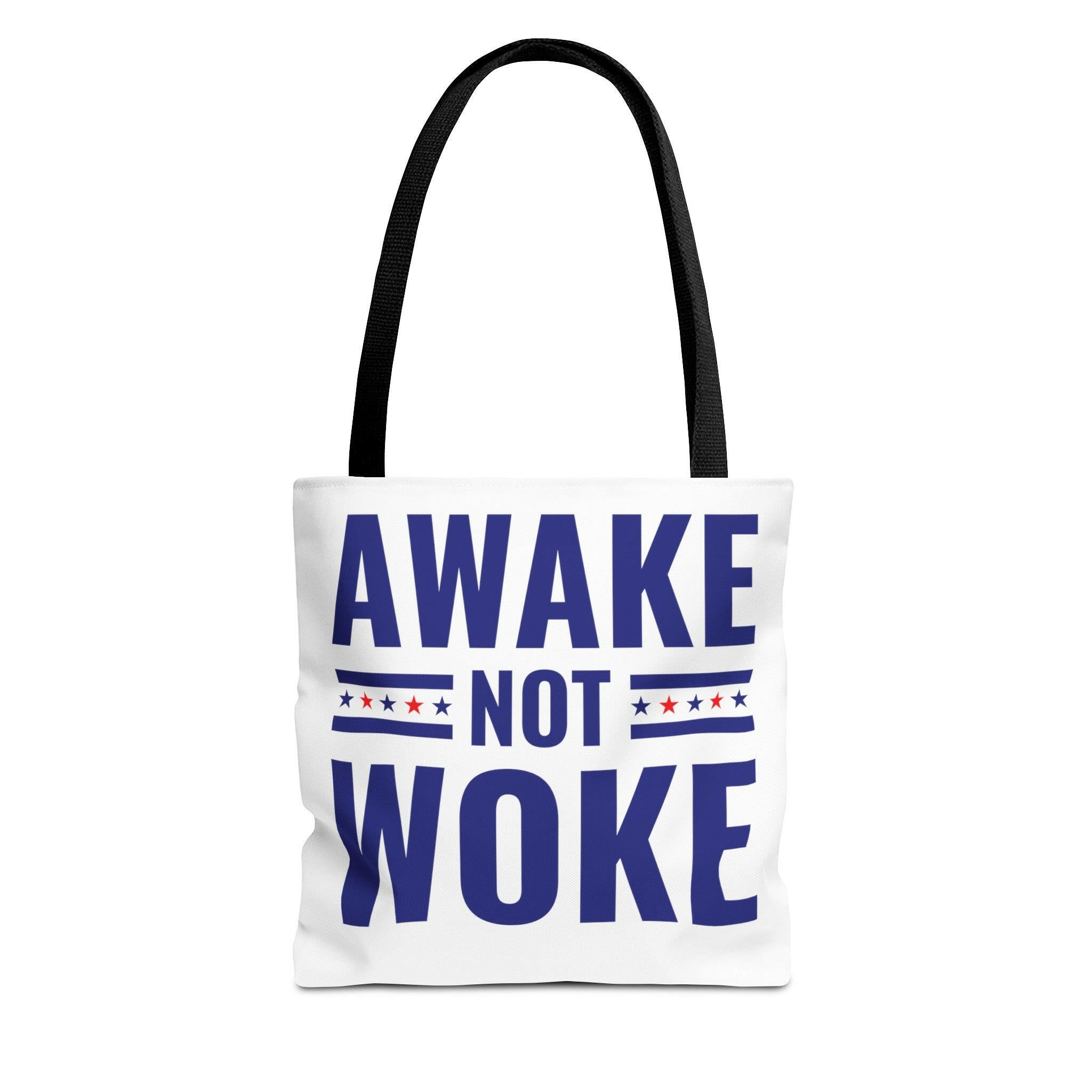 Awake Not Woke Statement Tote Bag