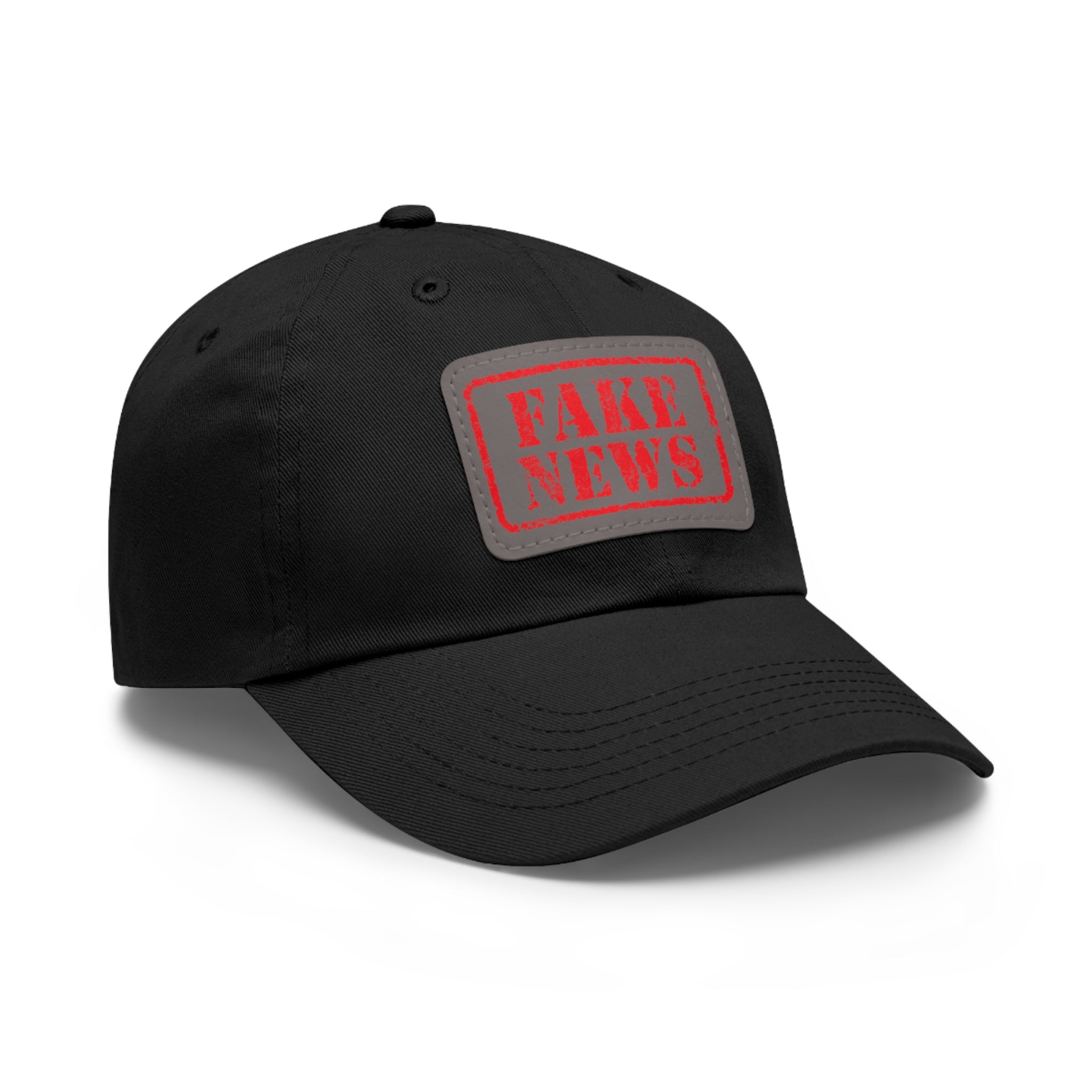 Fake News Dad Hat with Leather Patch