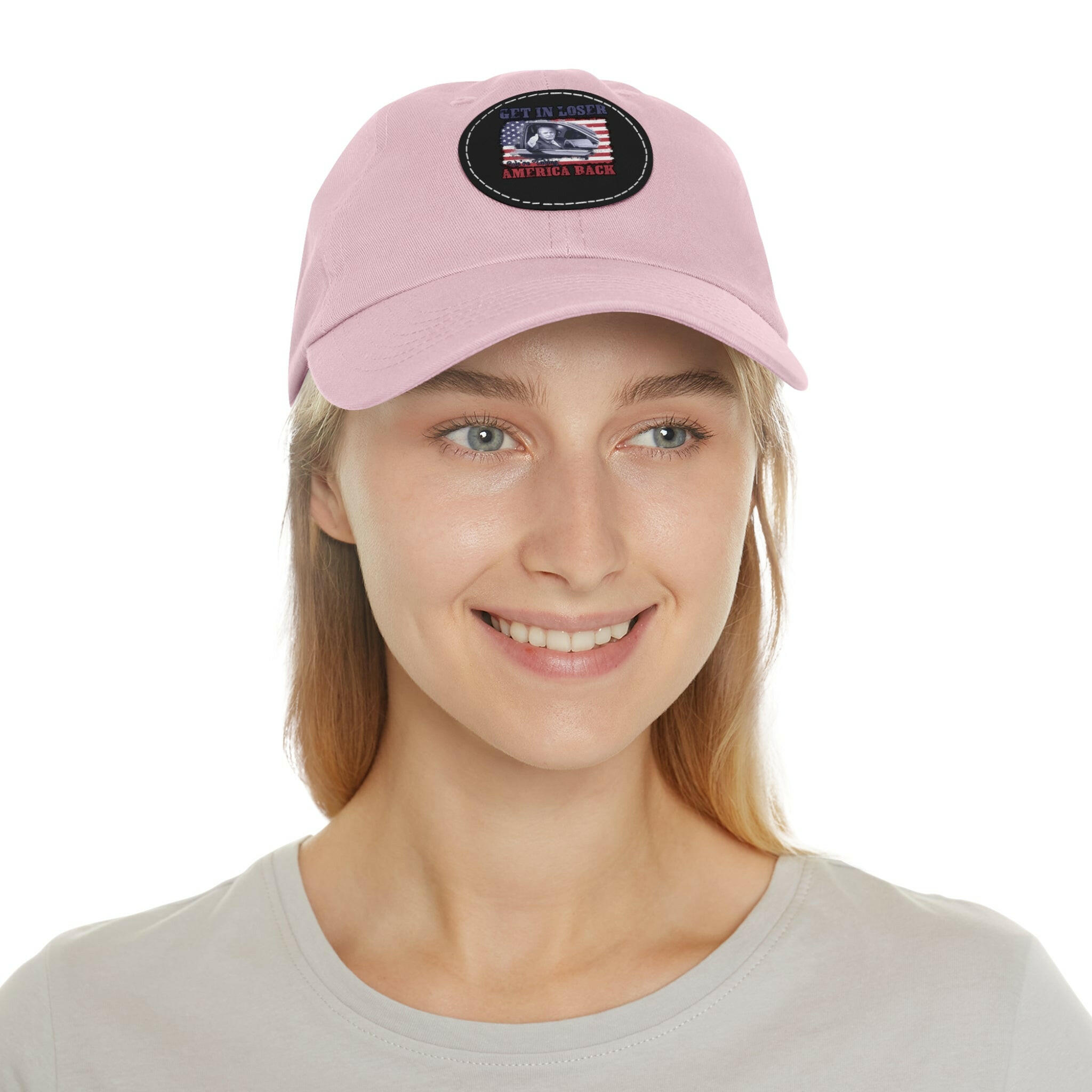 Get in Loser Dad Hat with Leather Patch (Round)