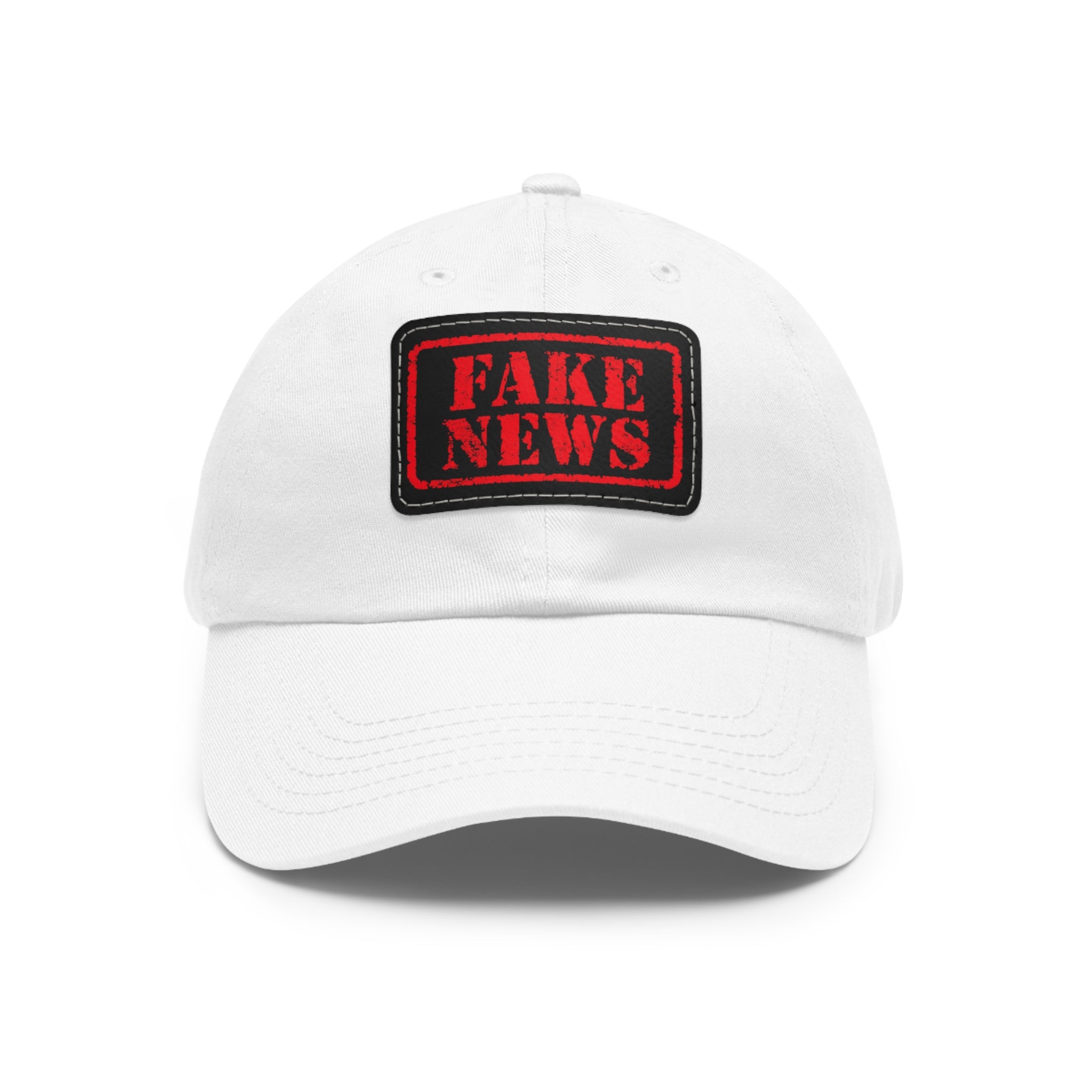 Fake News Dad Hat with Leather Patch