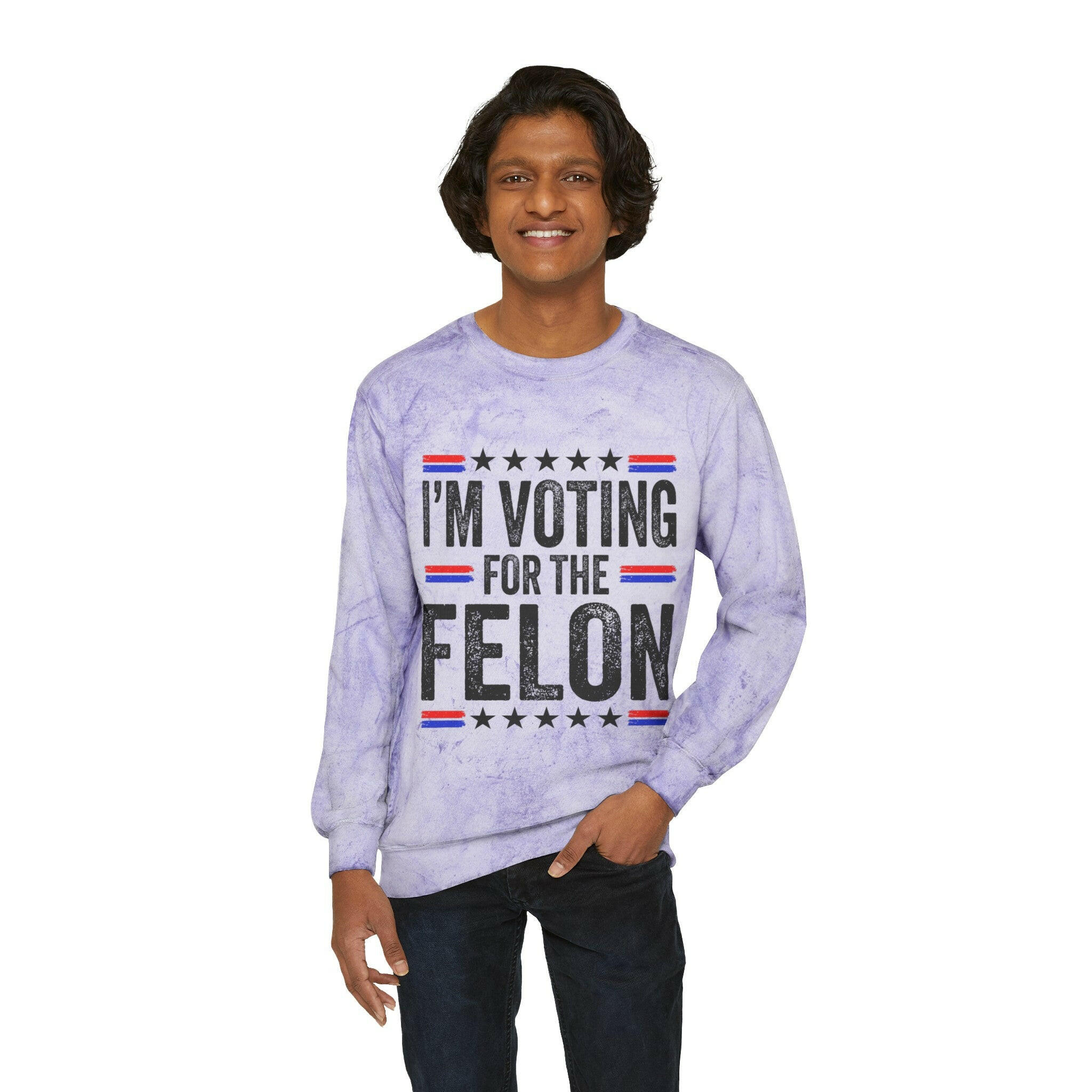 Voting for the Felon Unisex Color Blast Crewneck Sweatshirt