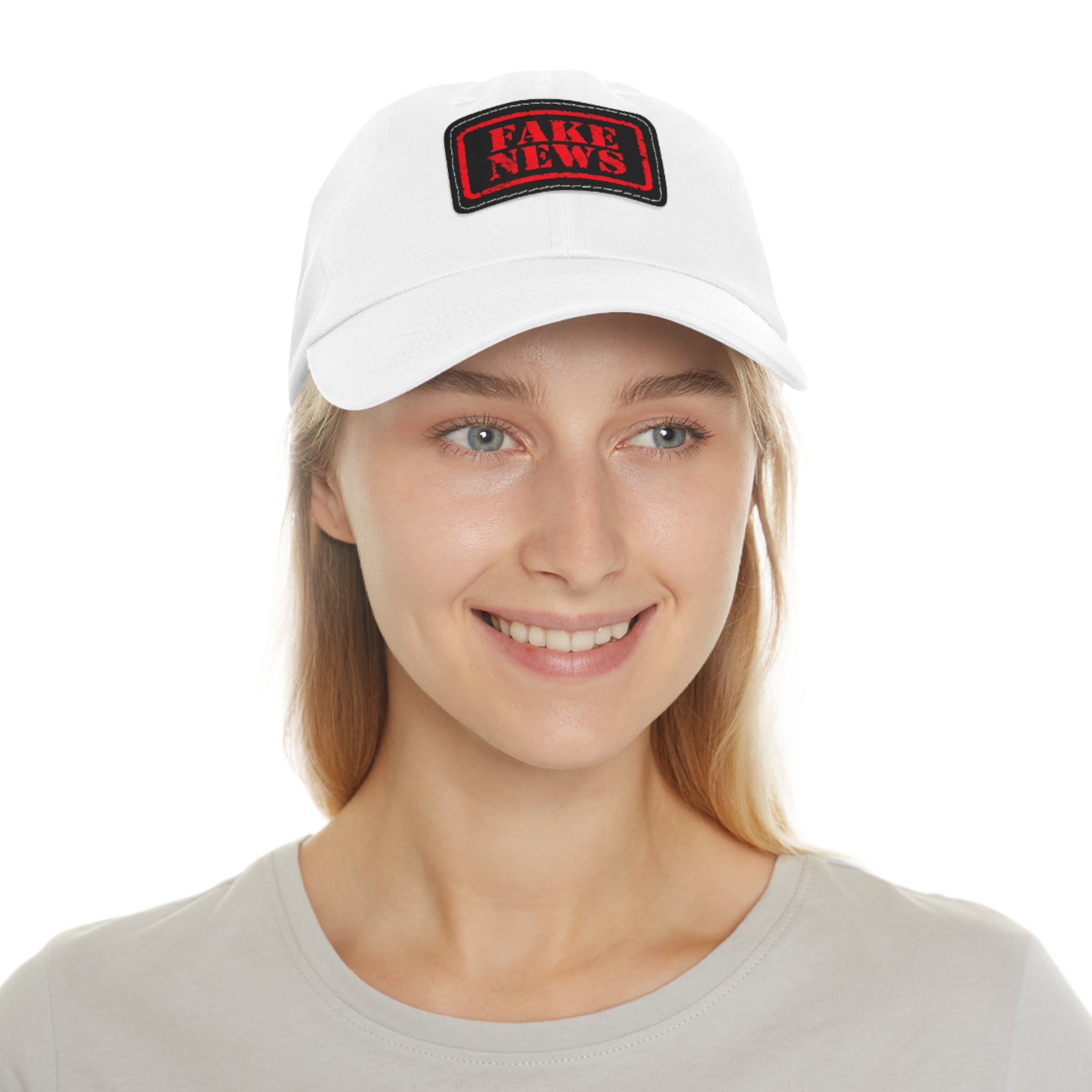 Fake News Dad Hat with Leather Patch