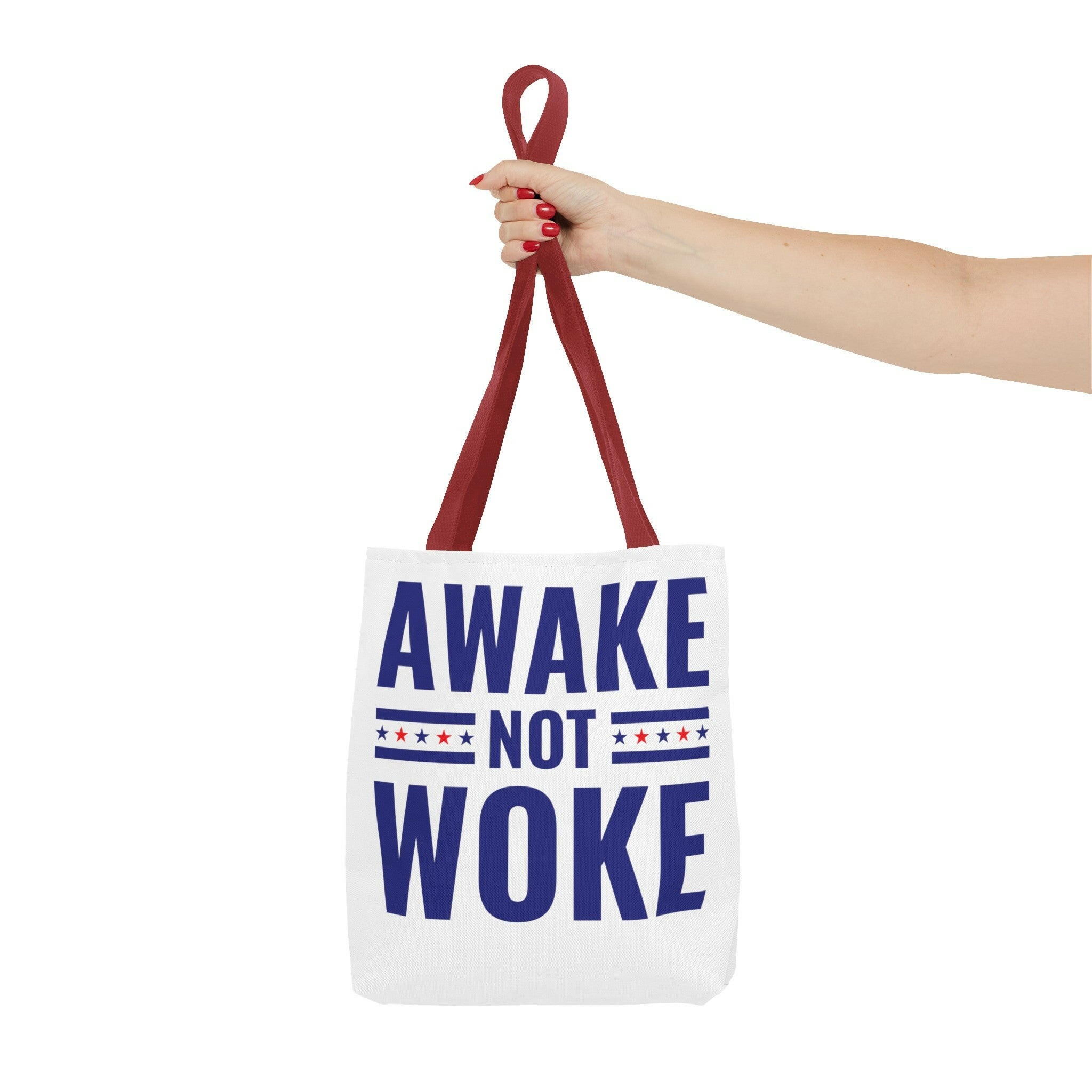 Awake Not Woke Statement Tote Bag