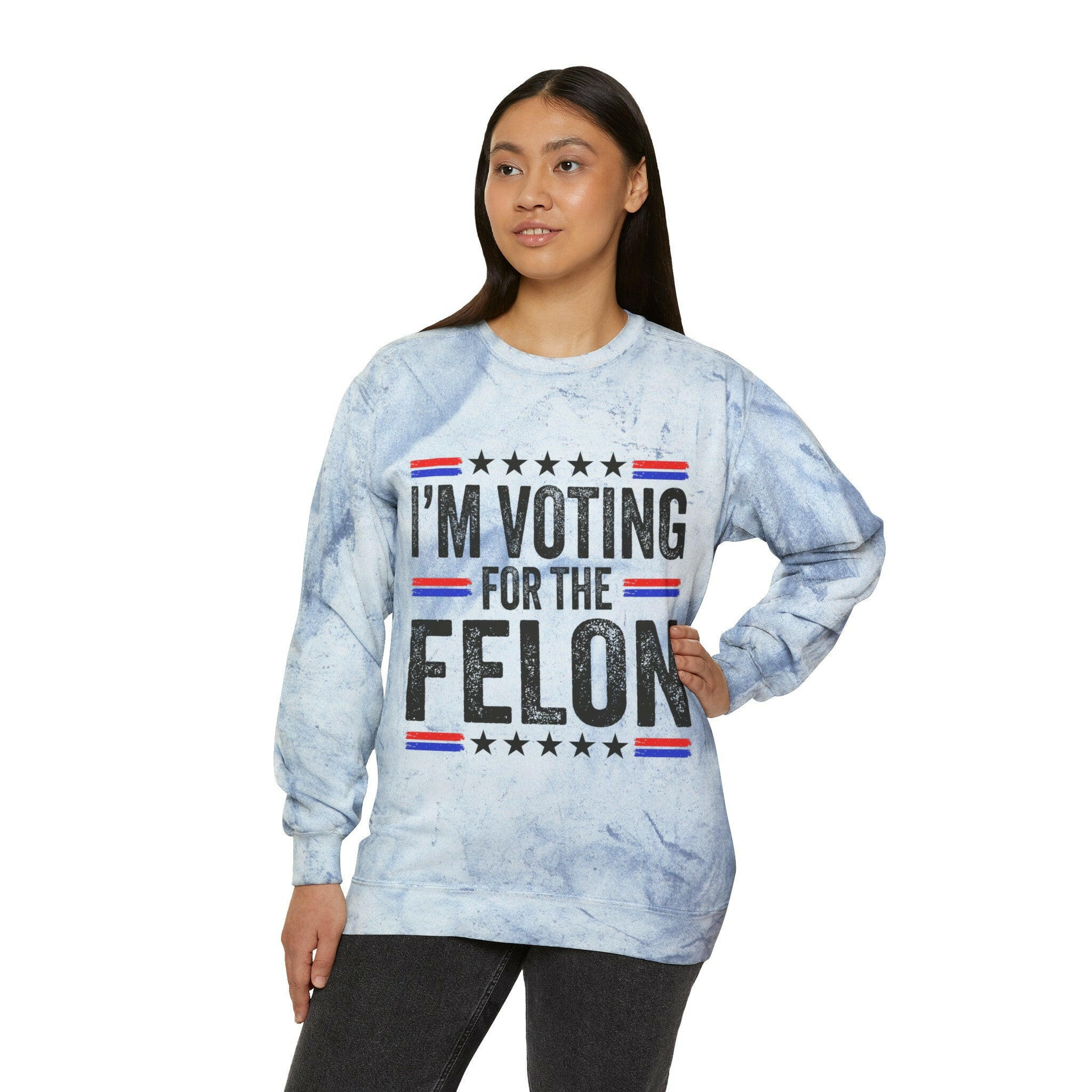 Voting for the Felon Unisex Color Blast Crewneck Sweatshirt