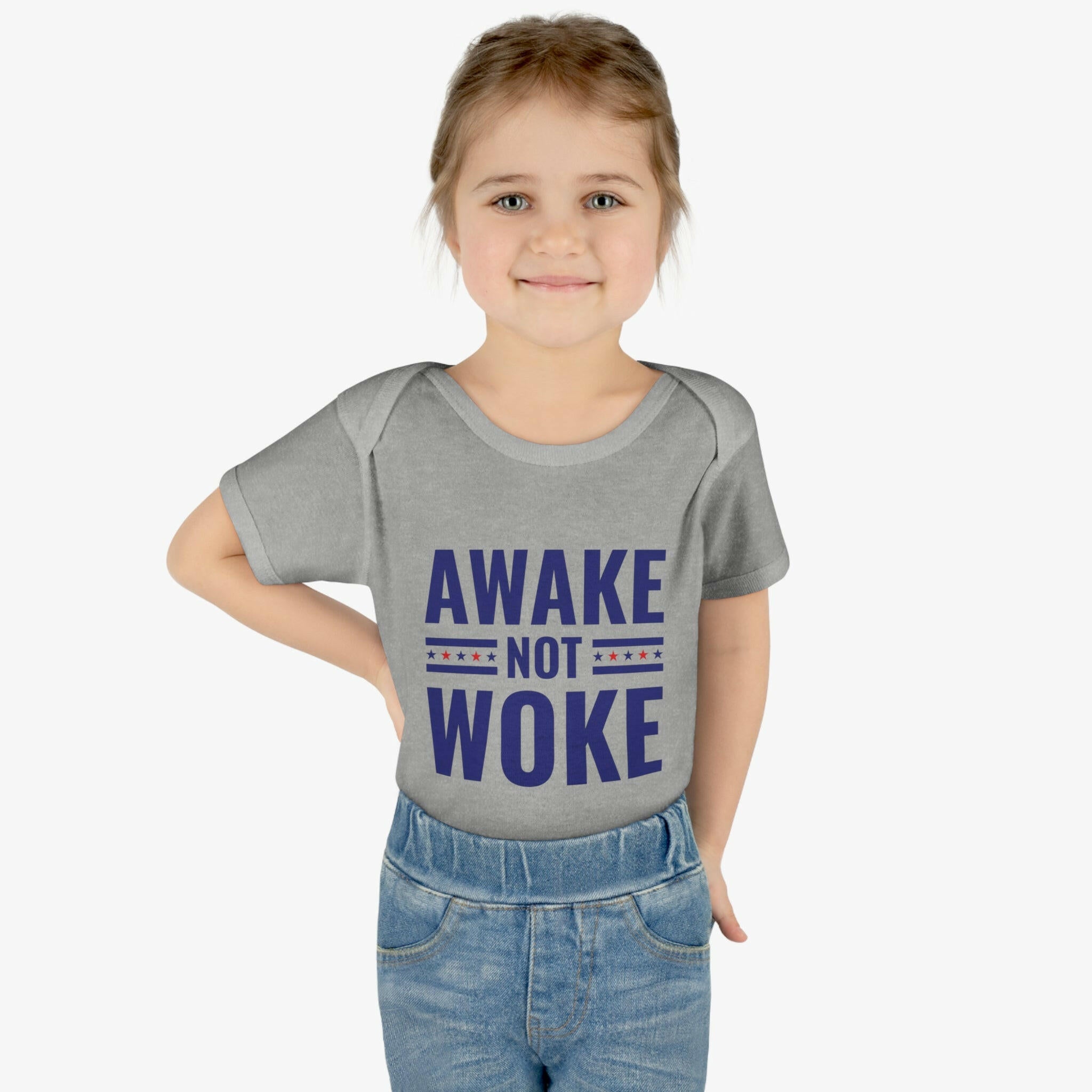 Awake Not Woke Infant Baby Rib Bodysuit