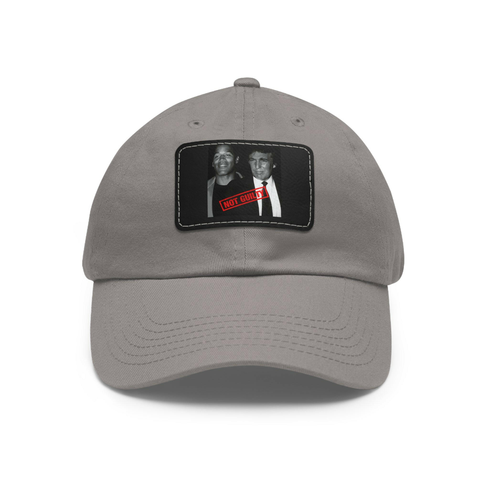 OJ Trump Not Guilty Dad Hat with Leather Patch (Rectangle)