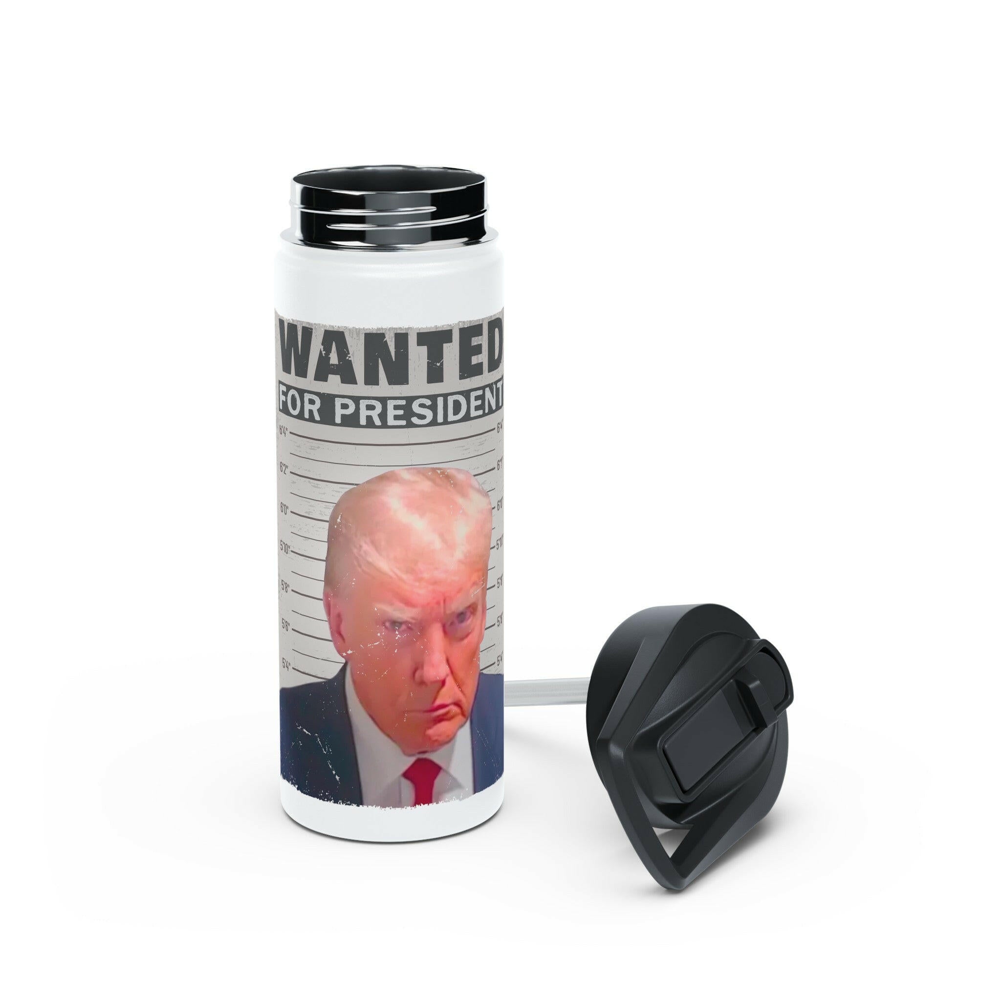 Wanted for President Trump Stainless Steel Water Bottle