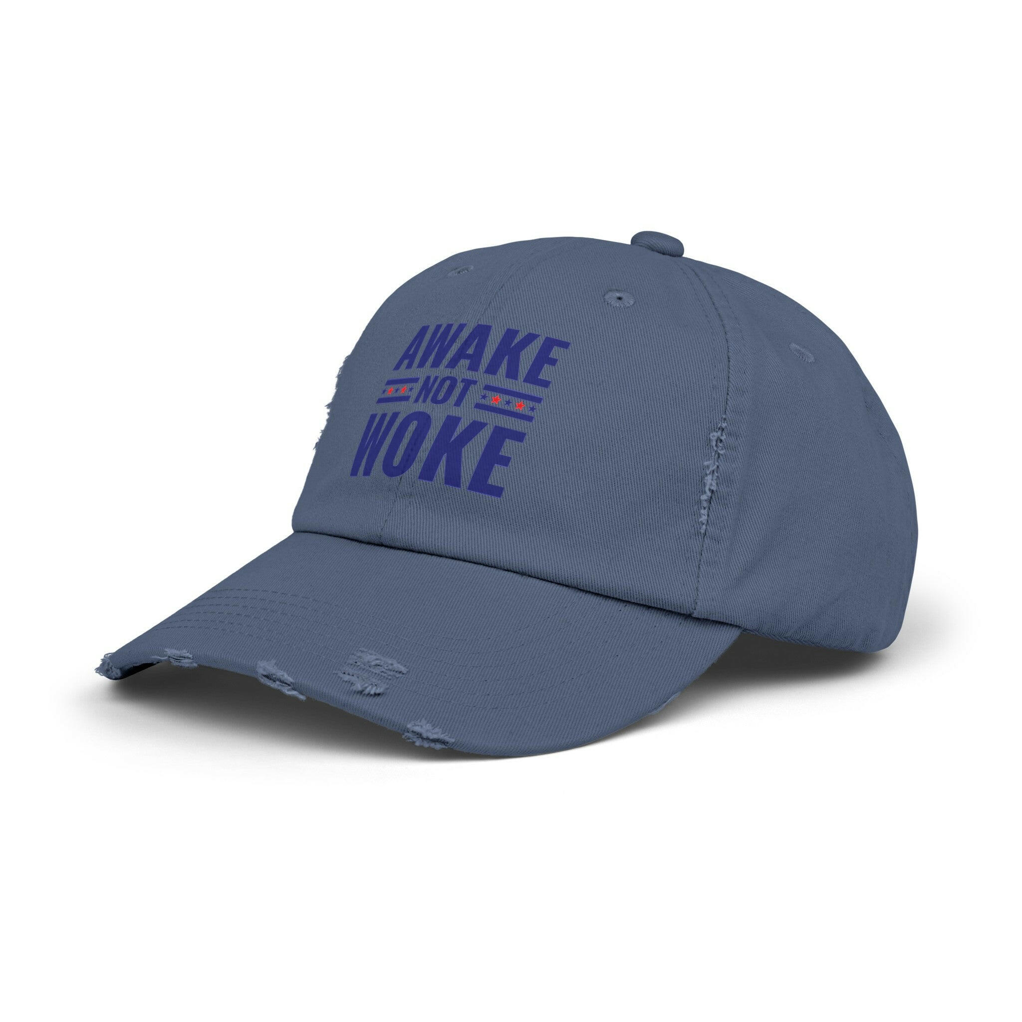 Awake Not Woke Unisex Distressed Cap