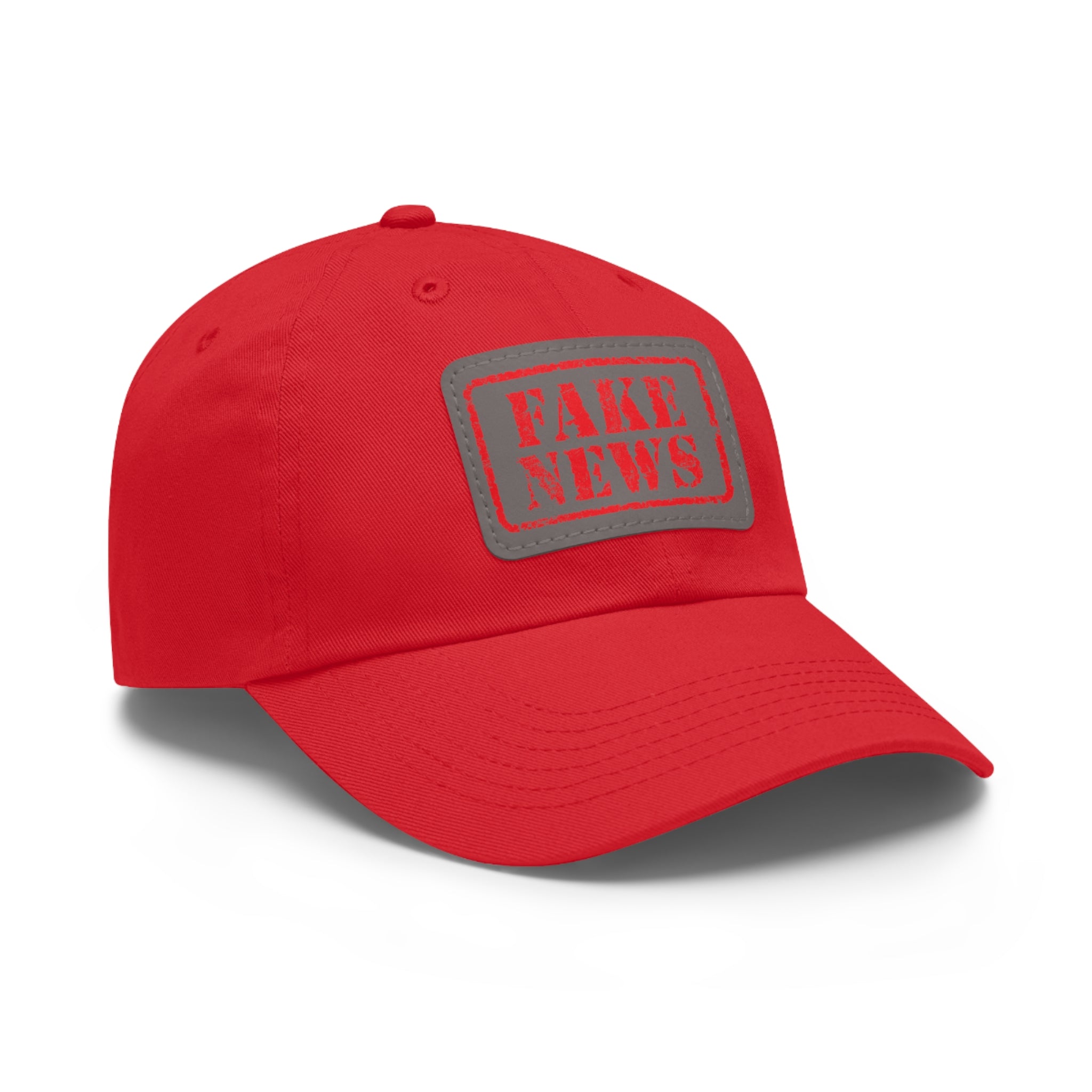 Fake News Dad Hat with Leather Patch