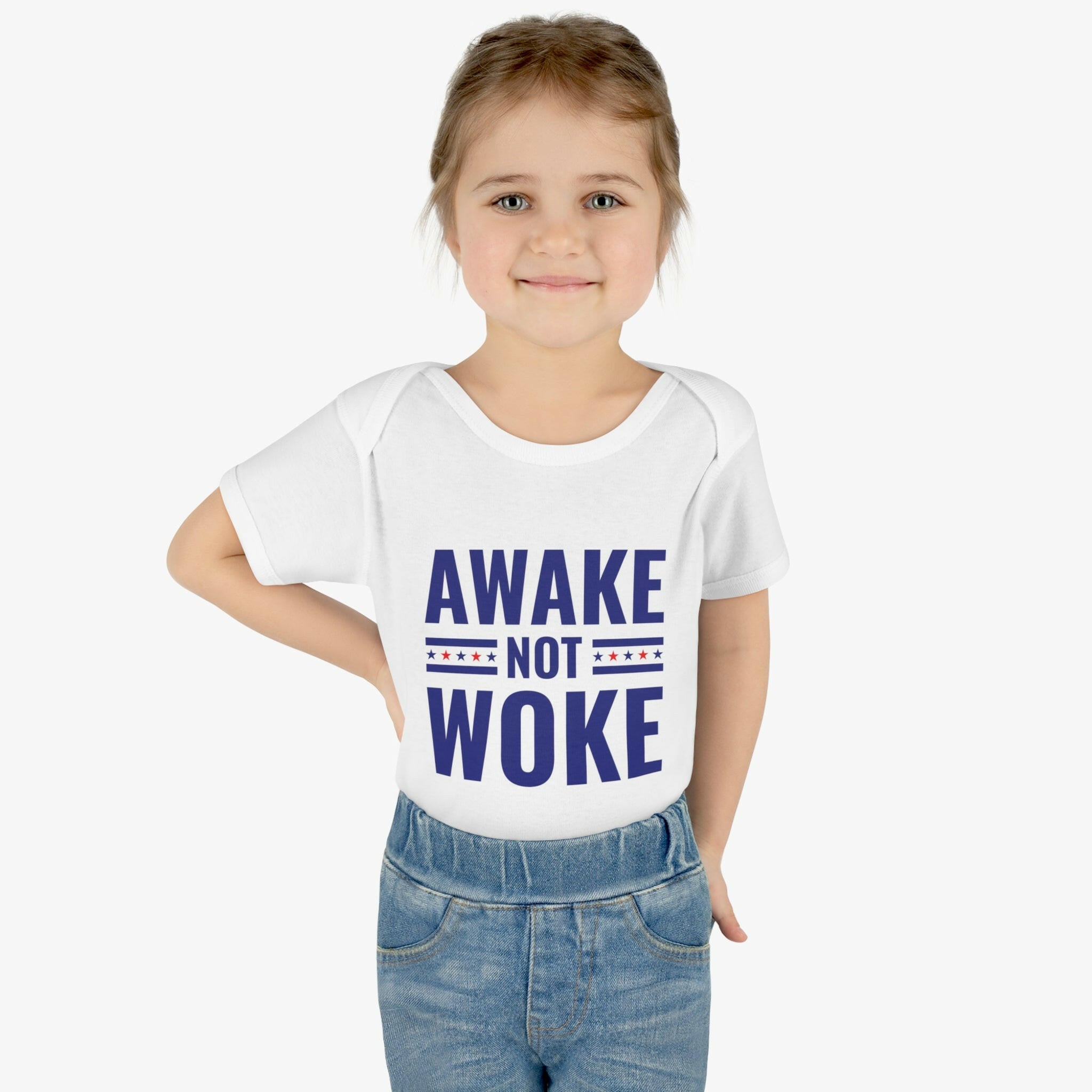 Awake Not Woke Infant Baby Rib Bodysuit