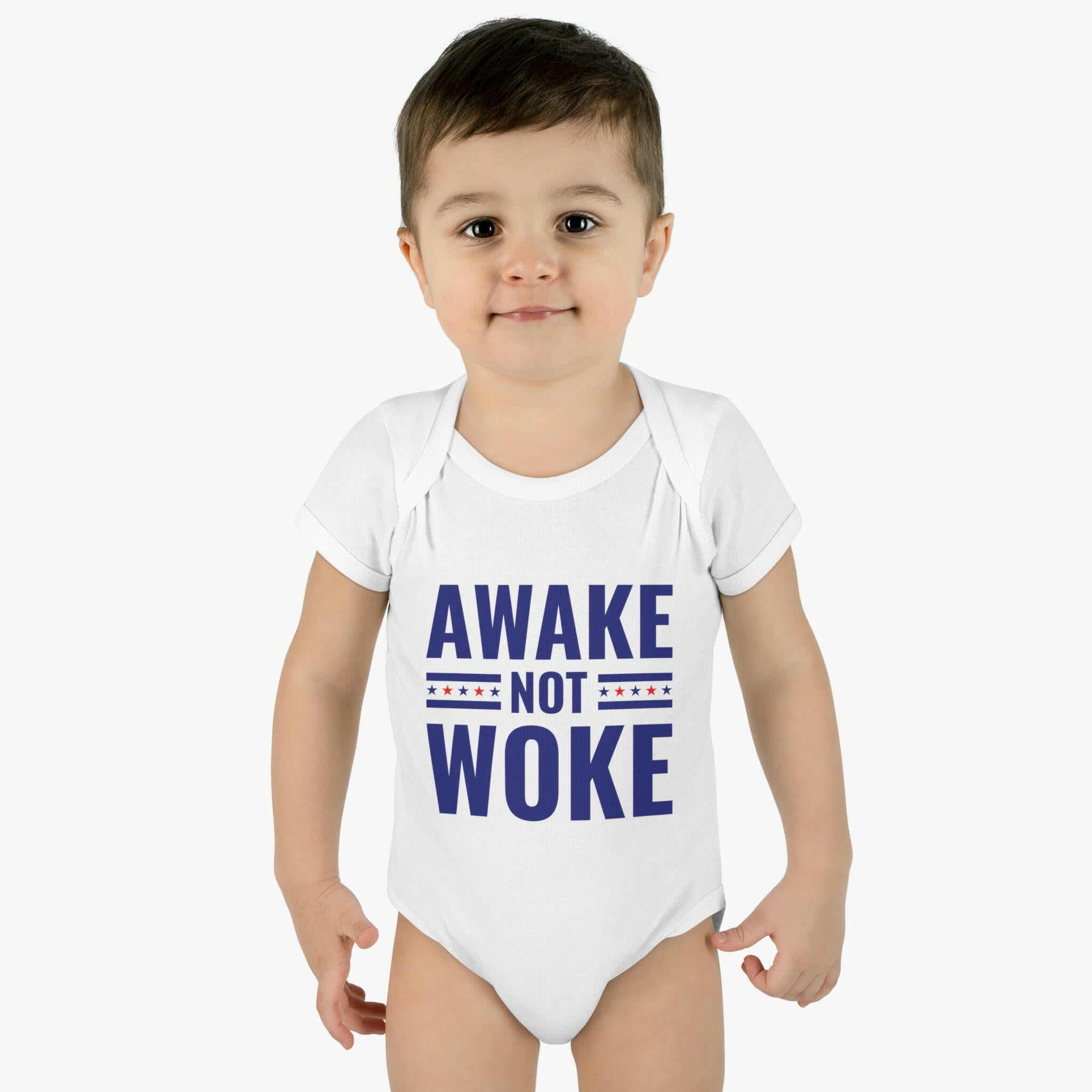 Awake Not Woke Infant Baby Rib Bodysuit