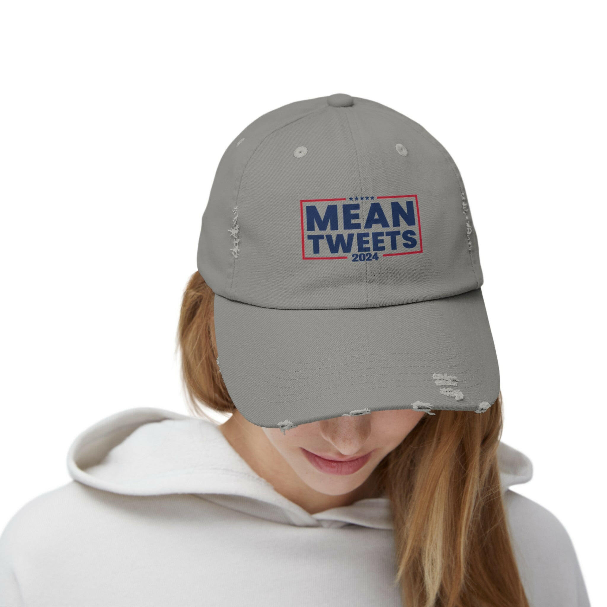 Mean Tweets Unisex Distressed Cap