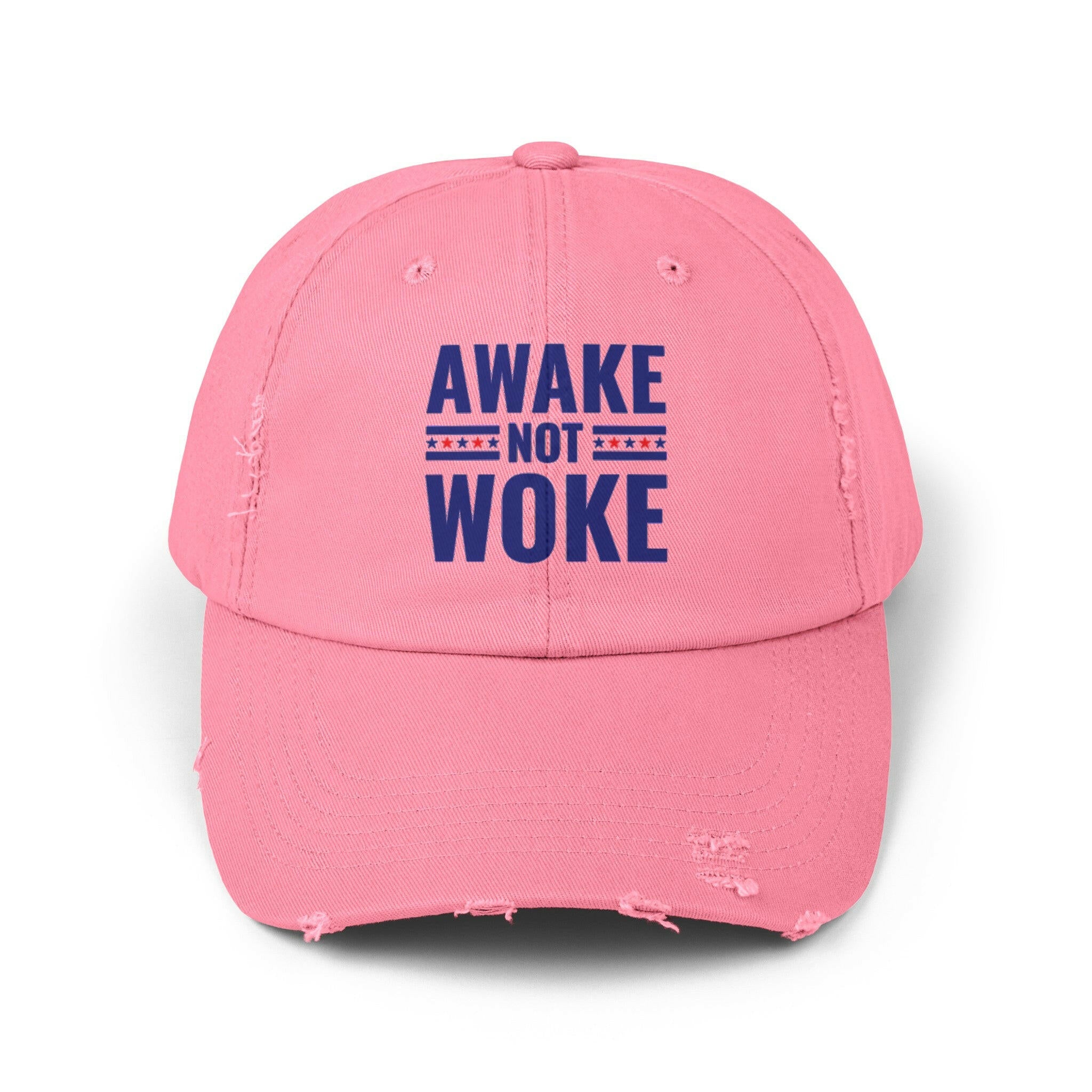 Awake Not Woke Unisex Distressed Cap