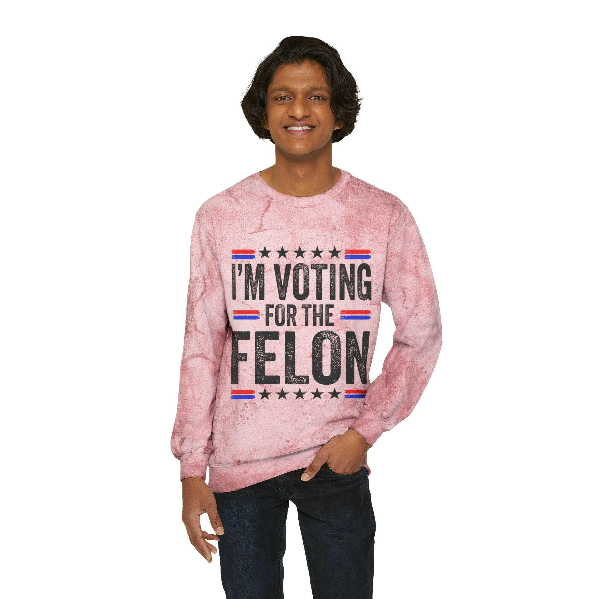 Voting for the Felon Unisex Color Blast Crewneck Sweatshirt