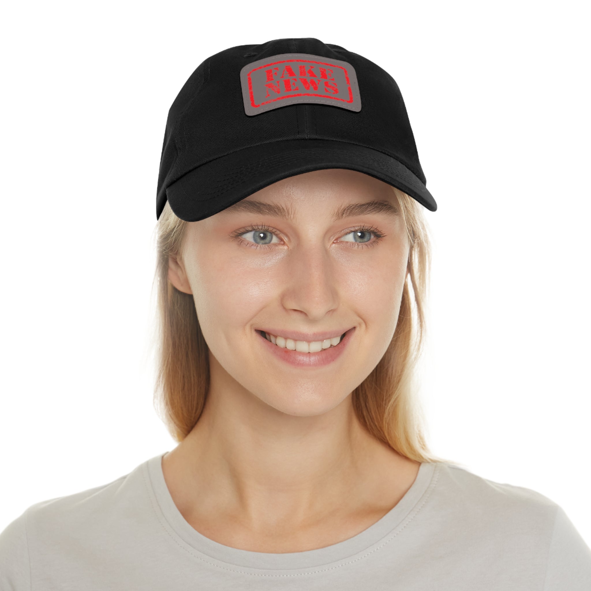 Fake News Dad Hat with Leather Patch