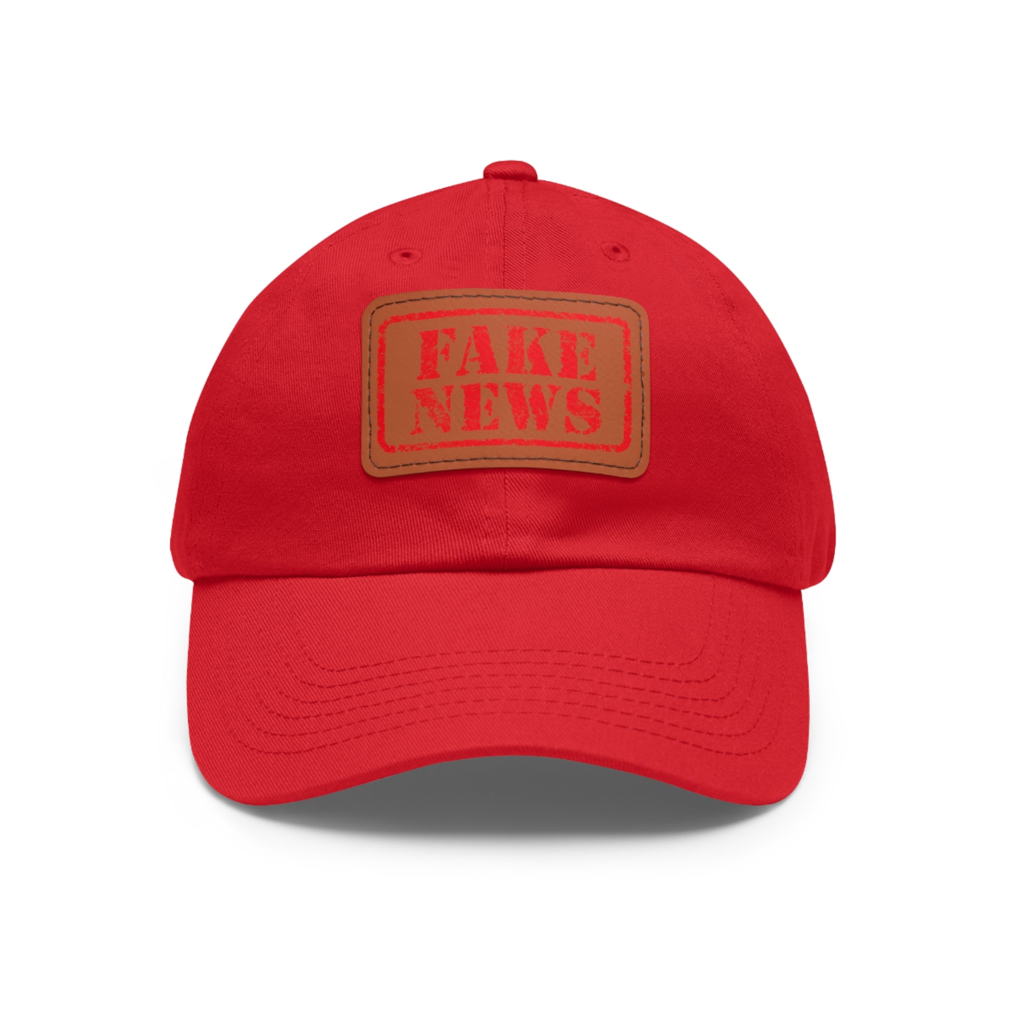 Fake News Dad Hat with Leather Patch