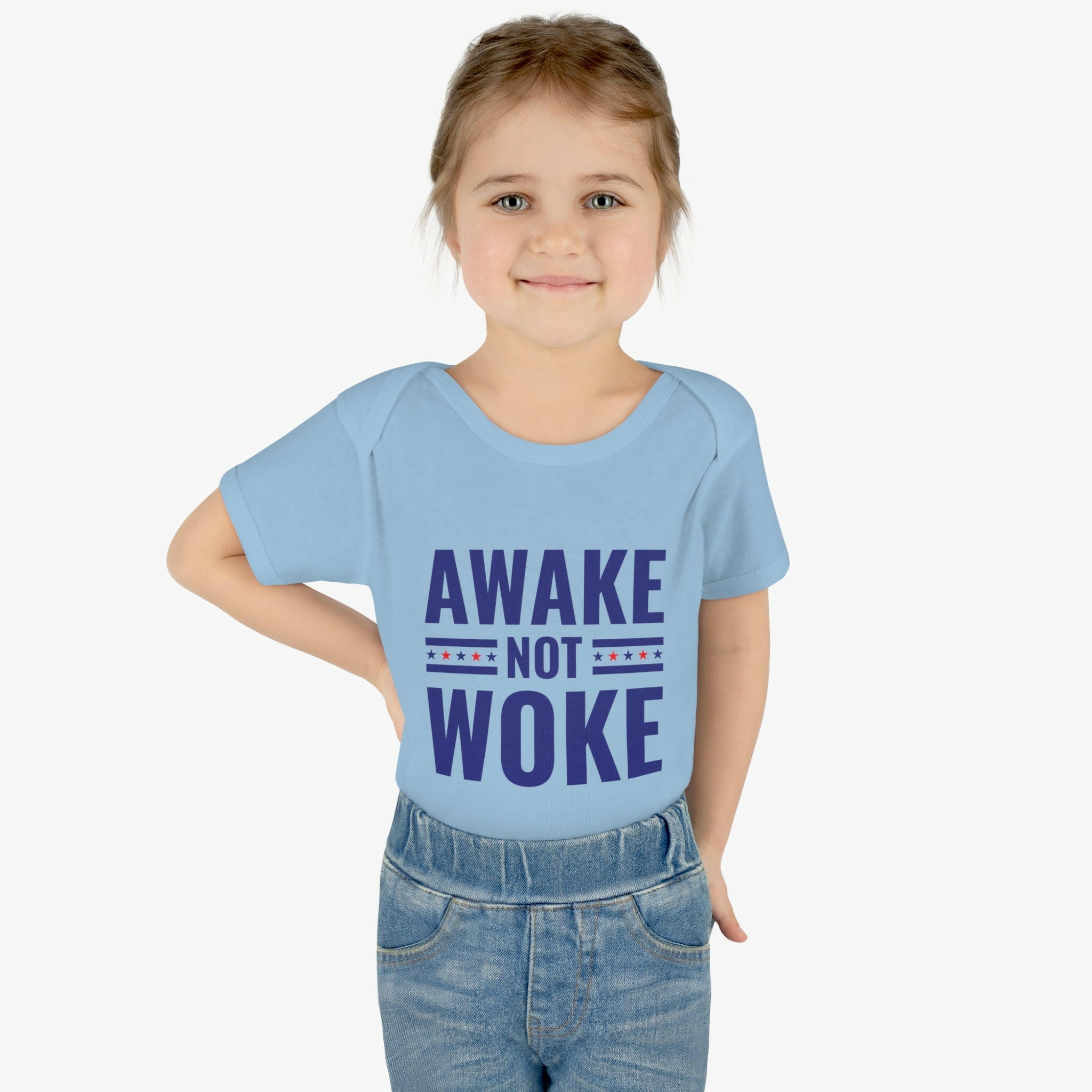 Awake Not Woke Infant Baby Rib Bodysuit