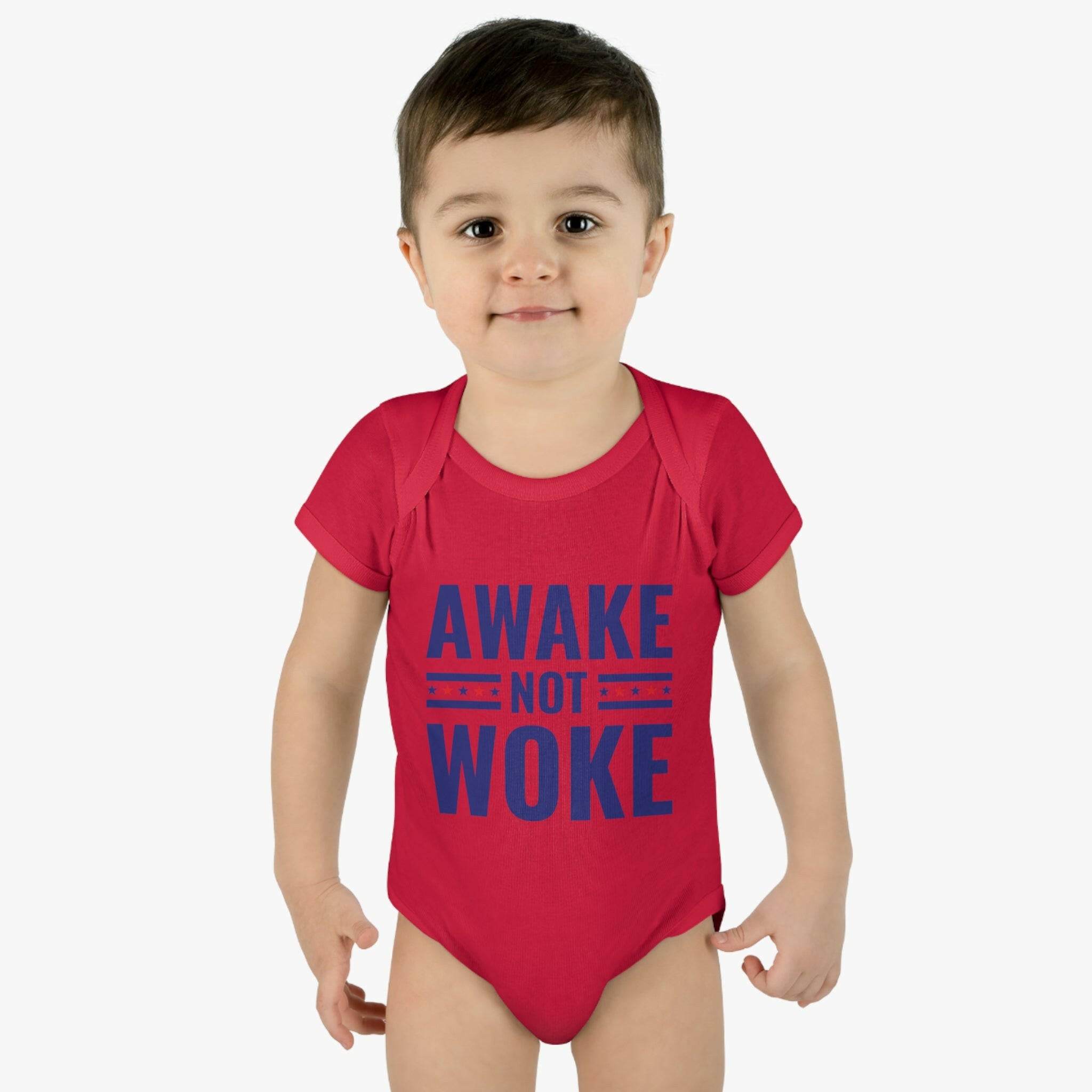 Awake Not Woke Infant Baby Rib Bodysuit