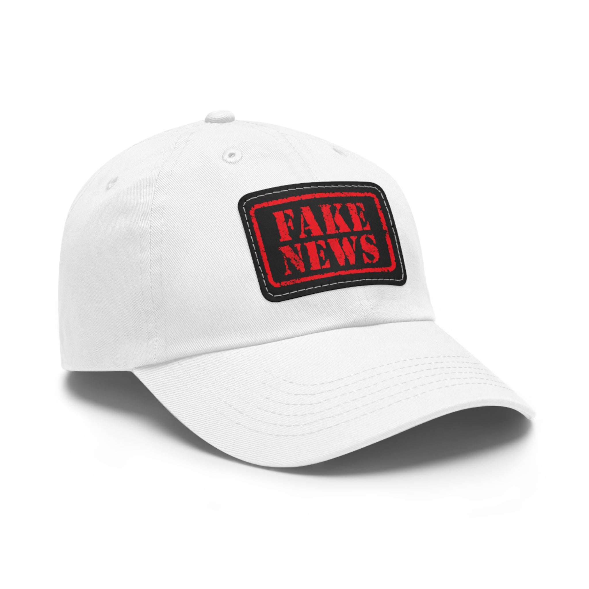 Fake News Dad Hat with Leather Patch