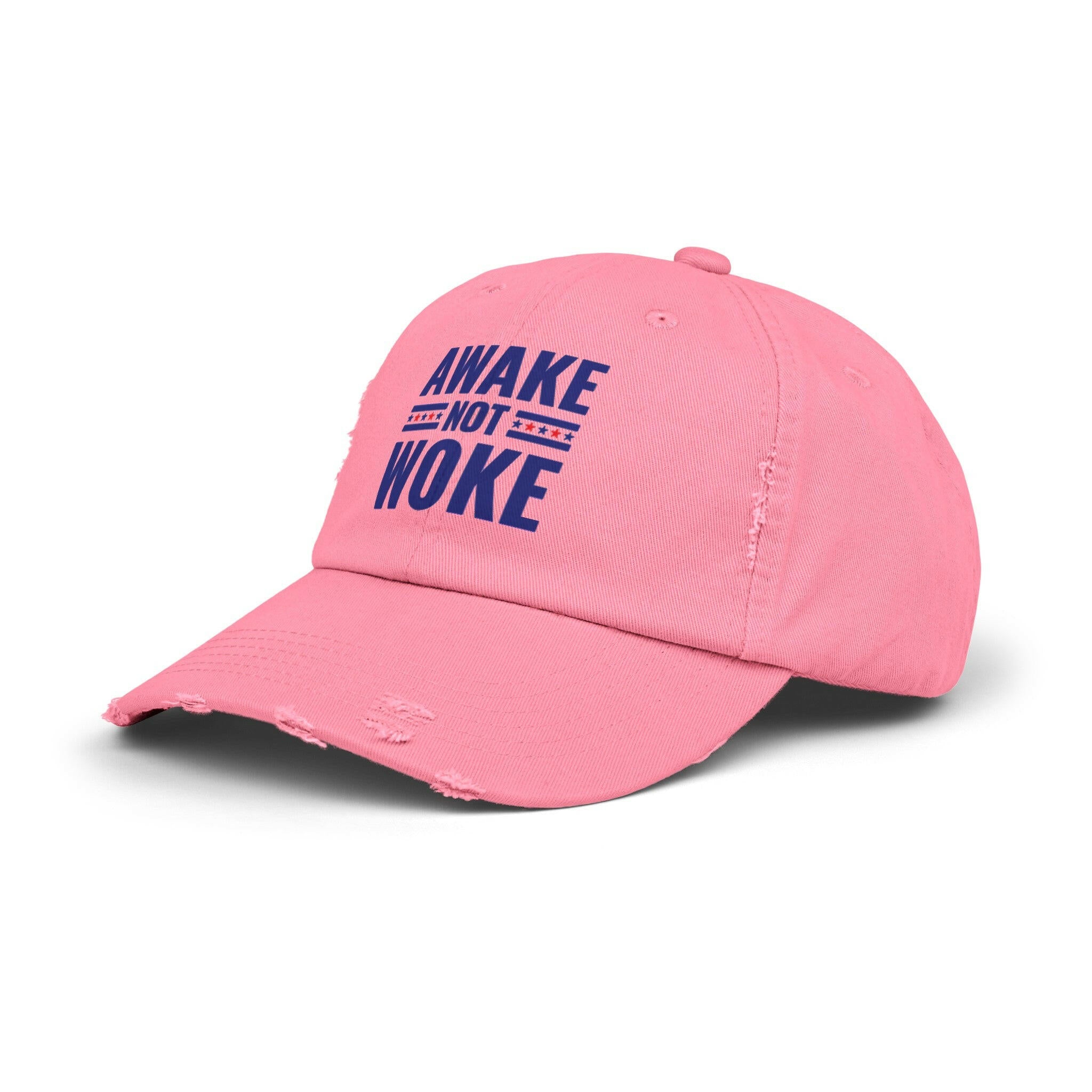 Awake Not Woke Unisex Distressed Cap