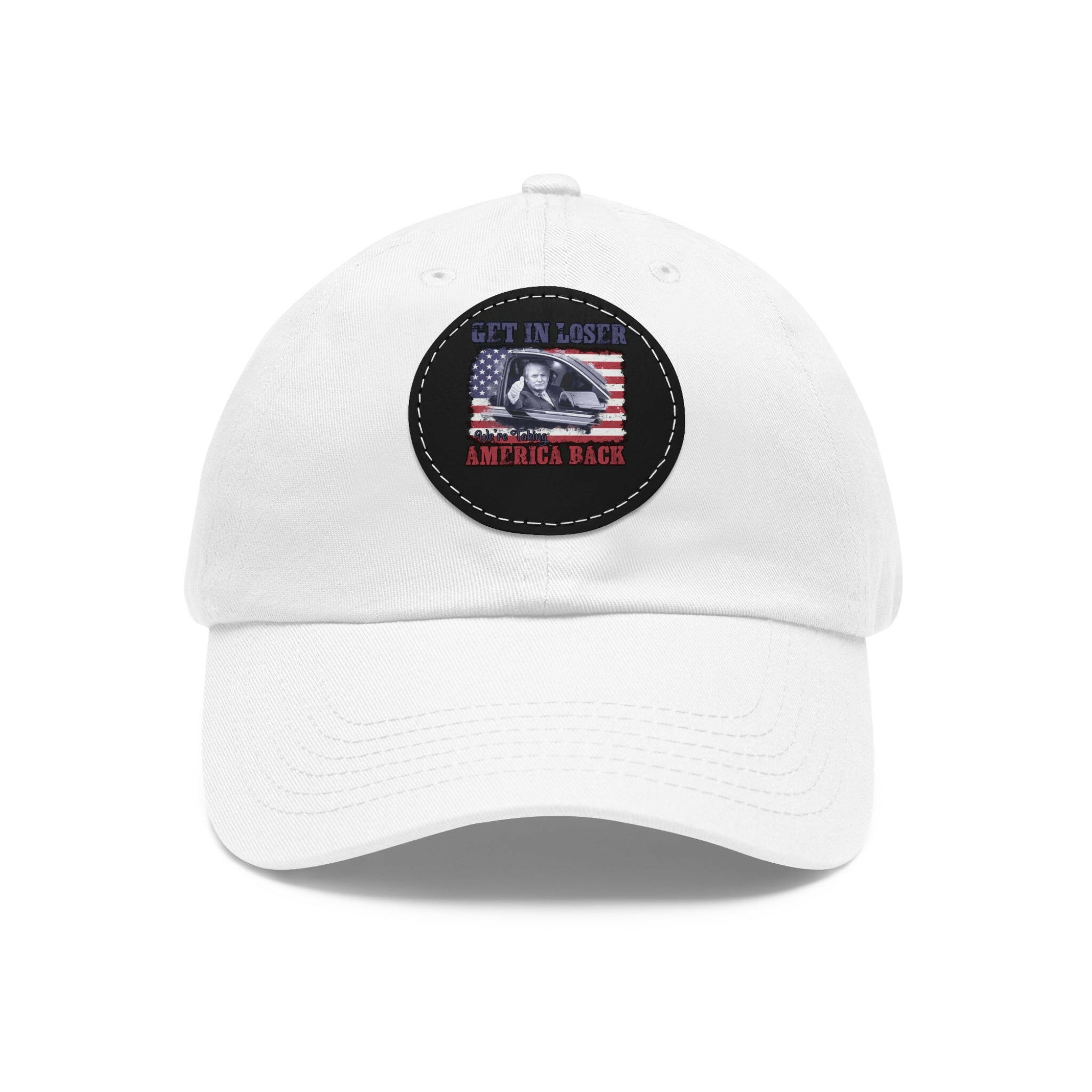 Get in Loser Dad Hat with Leather Patch (Round)