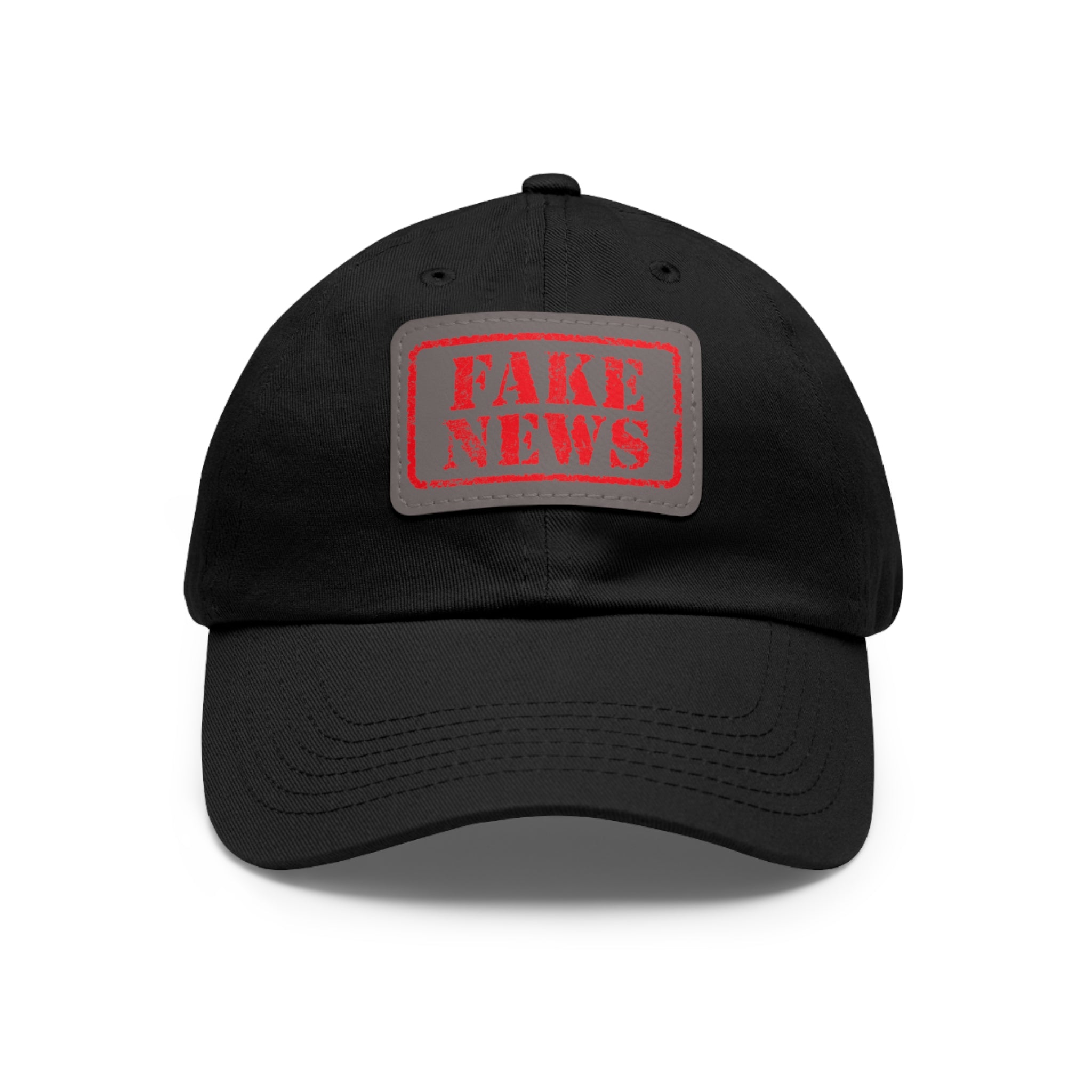 Fake News Dad Hat with Leather Patch