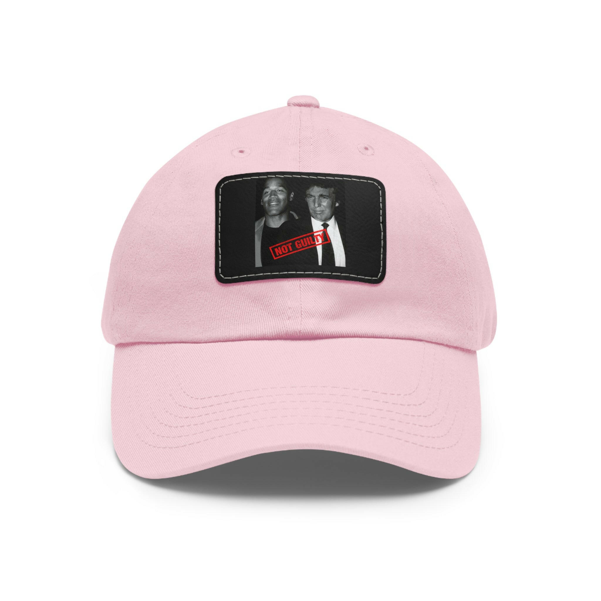 OJ Trump Not Guilty Dad Hat with Leather Patch (Rectangle)