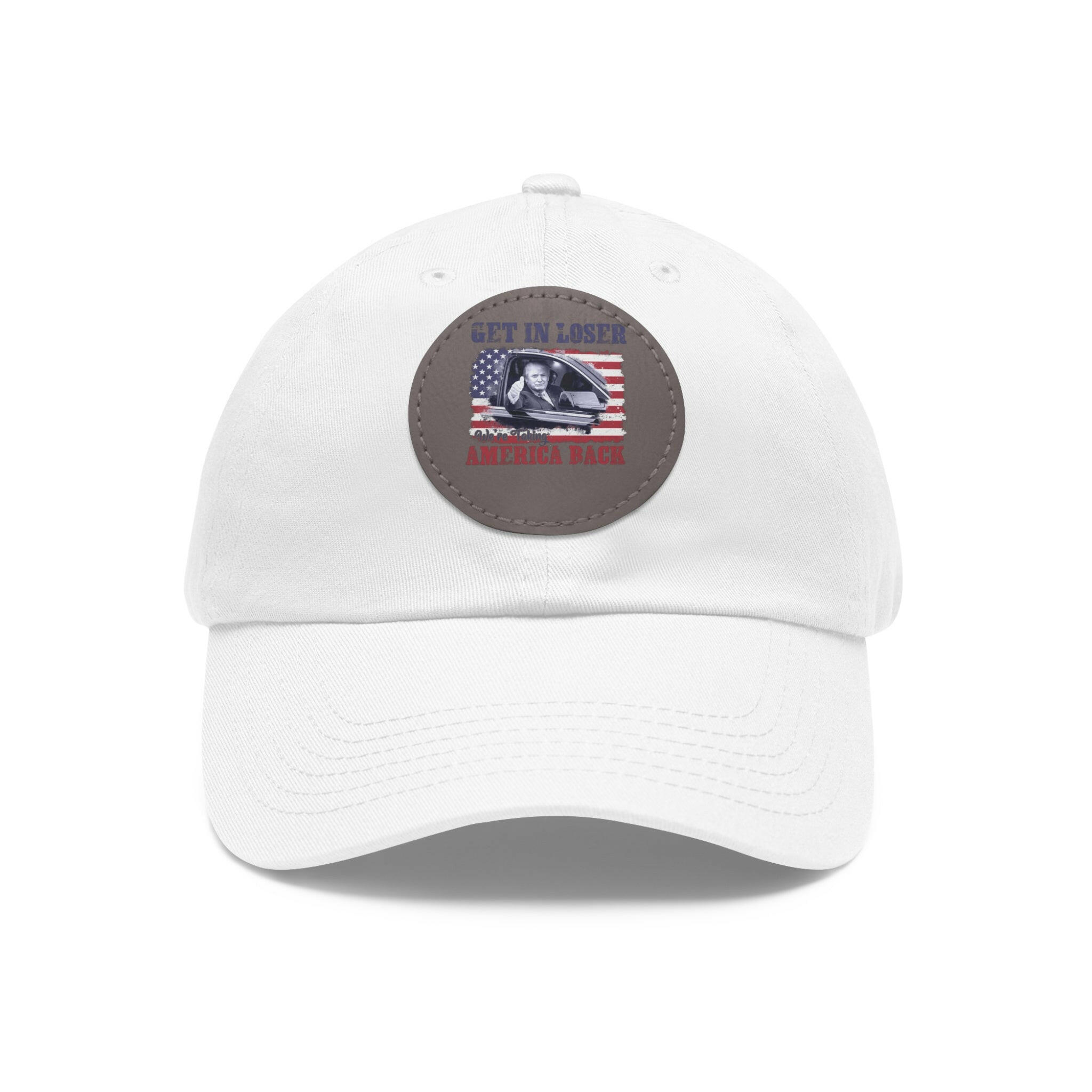 Get in Loser Dad Hat with Leather Patch (Round)