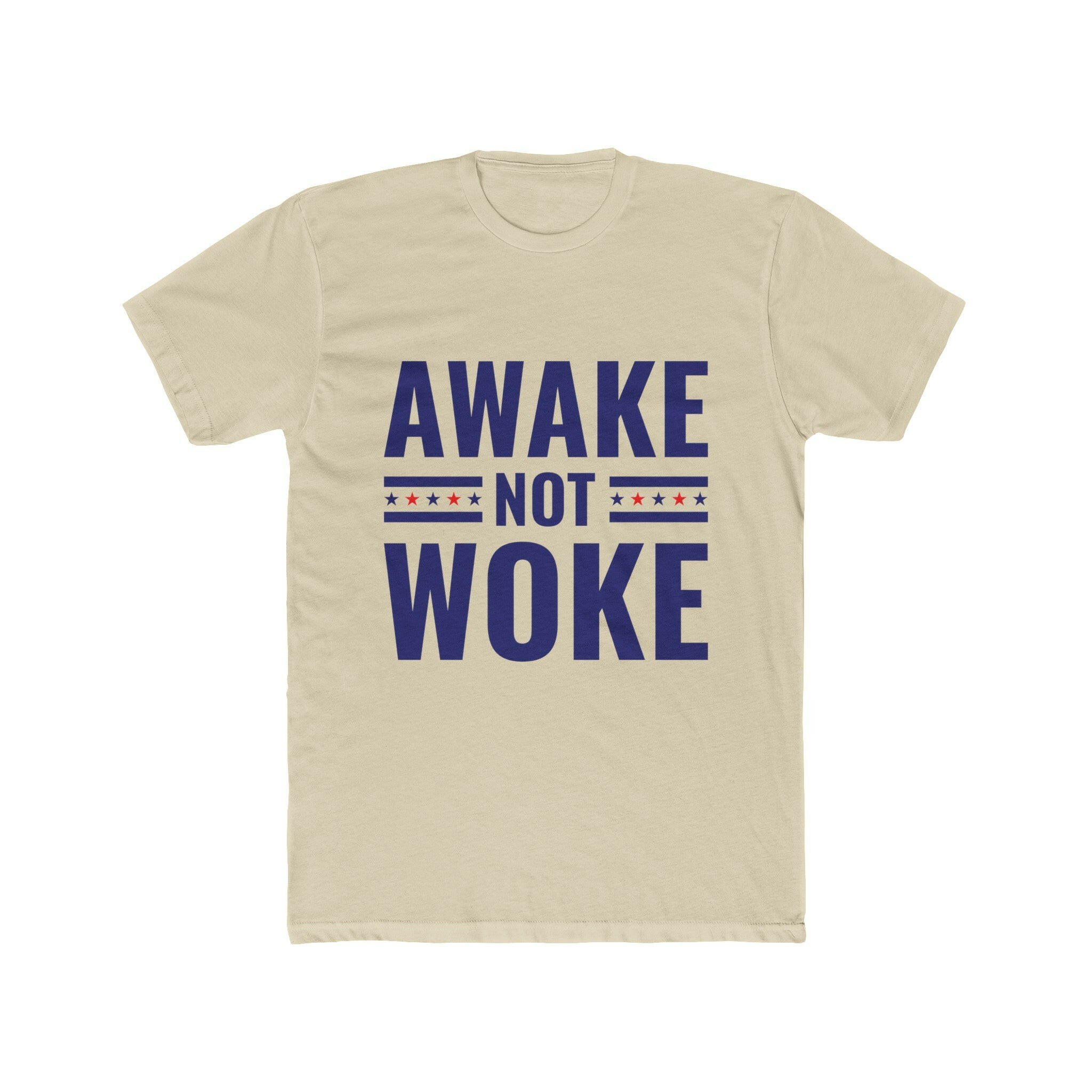 Awake not Woke Men's Cotton Crew Tee